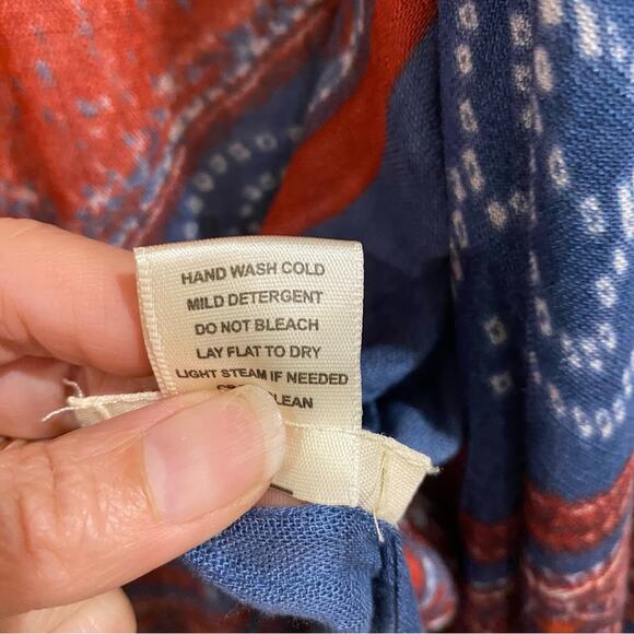 Love Stitch Red Paisley Bohemian Lightweight Mid Length Kimono Sz OS NWT - Picture 7 of 11